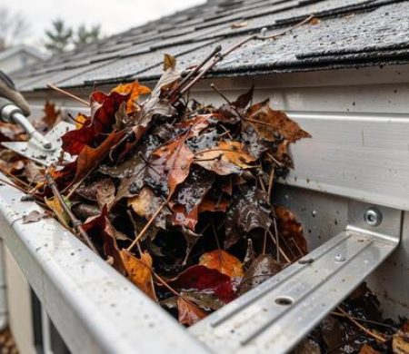 metal-rain-gutter-clogged-with-wet-rotting-autumn-leaves-photo